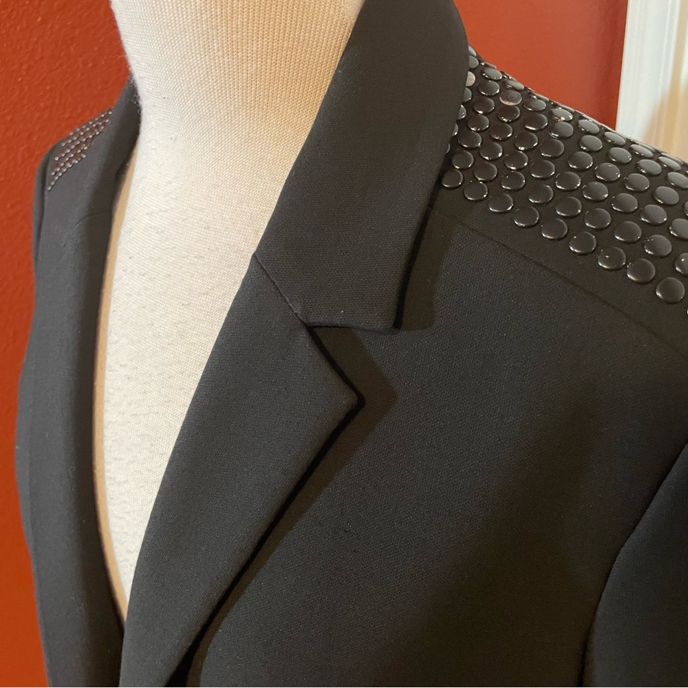 Elizabeth And James Women’s Studded 3/4 Sleeve‎ Snap Closure Blazer Sport Coat - Picture 4 of 9